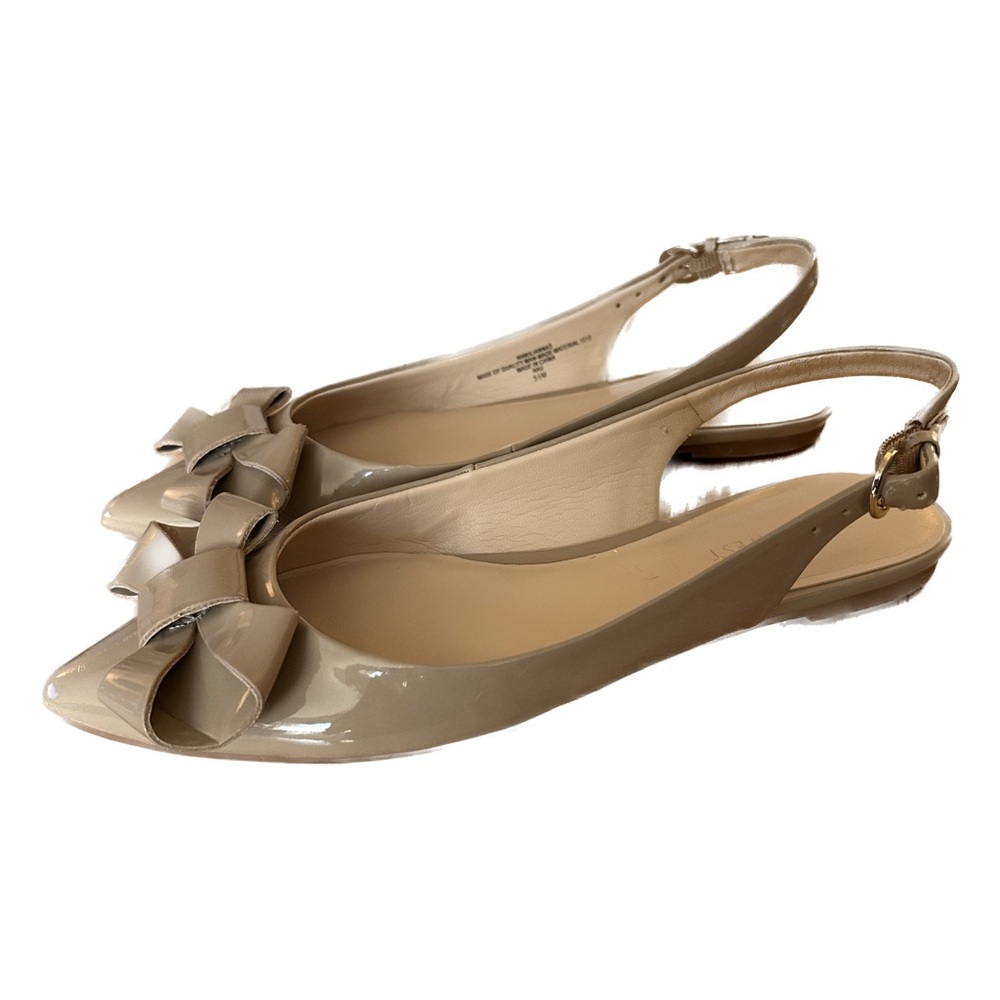 Nine West Patent leather sling back bow flats Size 5.5